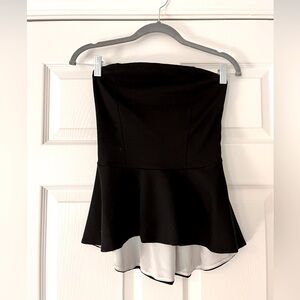 Strapless peplum top